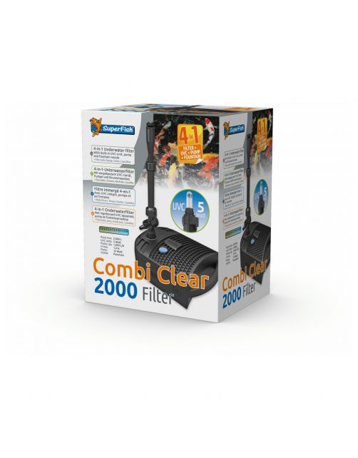 Superfish Combi Clear 2000 Filter 4in1 - Vijverfilter - Grijs 1060 l\/h Uvc 5 Watt