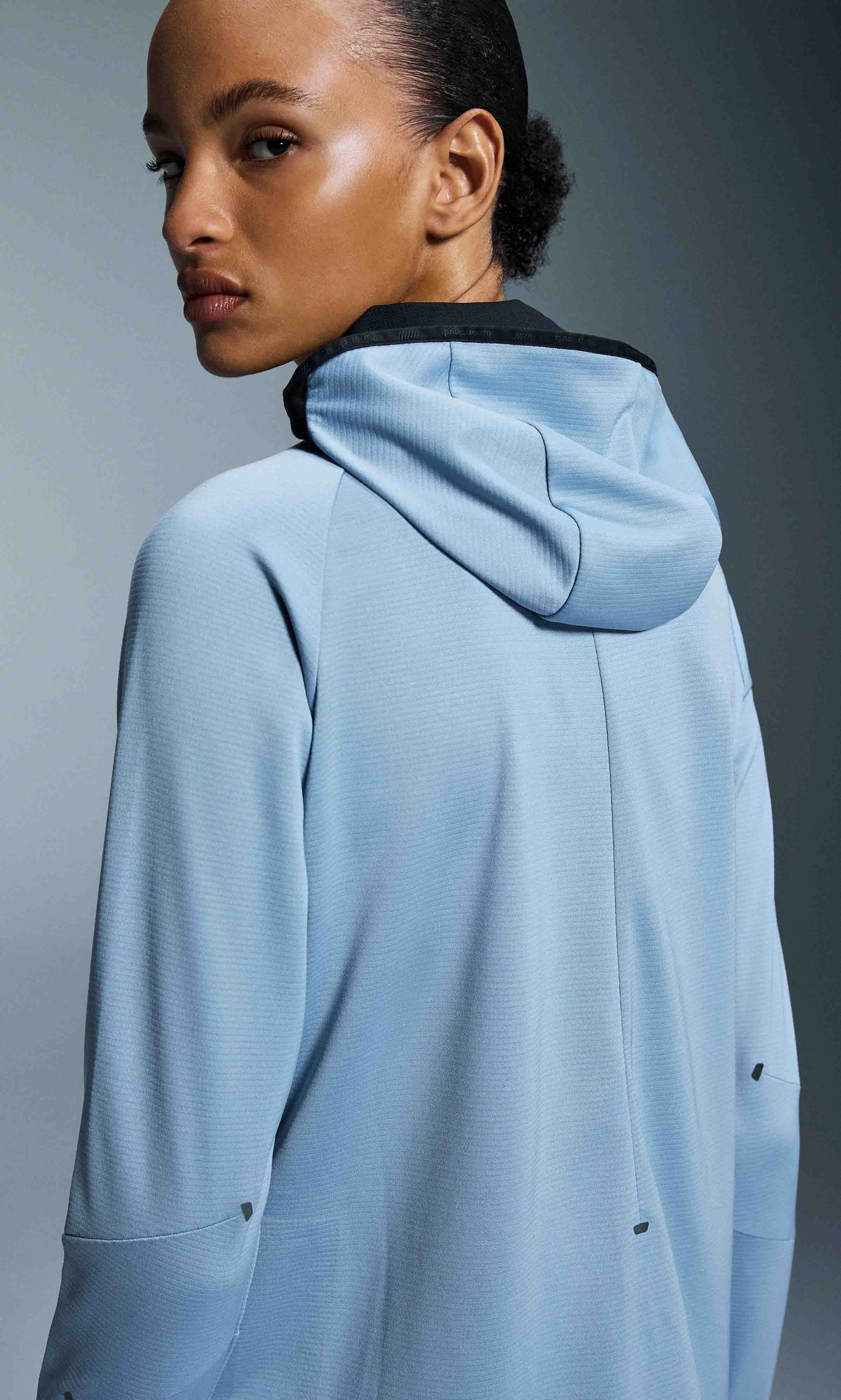Climate Zip Hoodie Dame Chambray