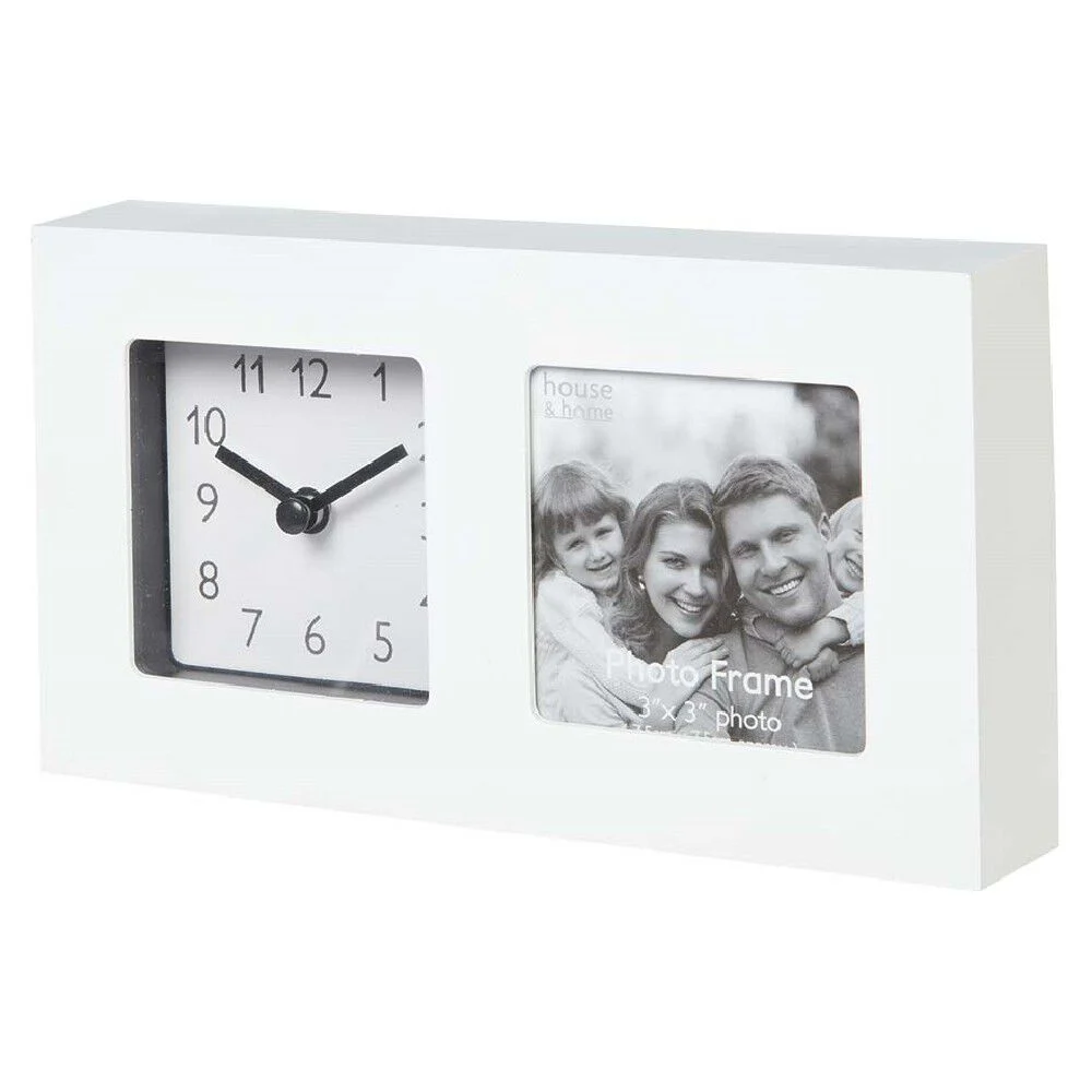 Horloge avec cadre photo à poser