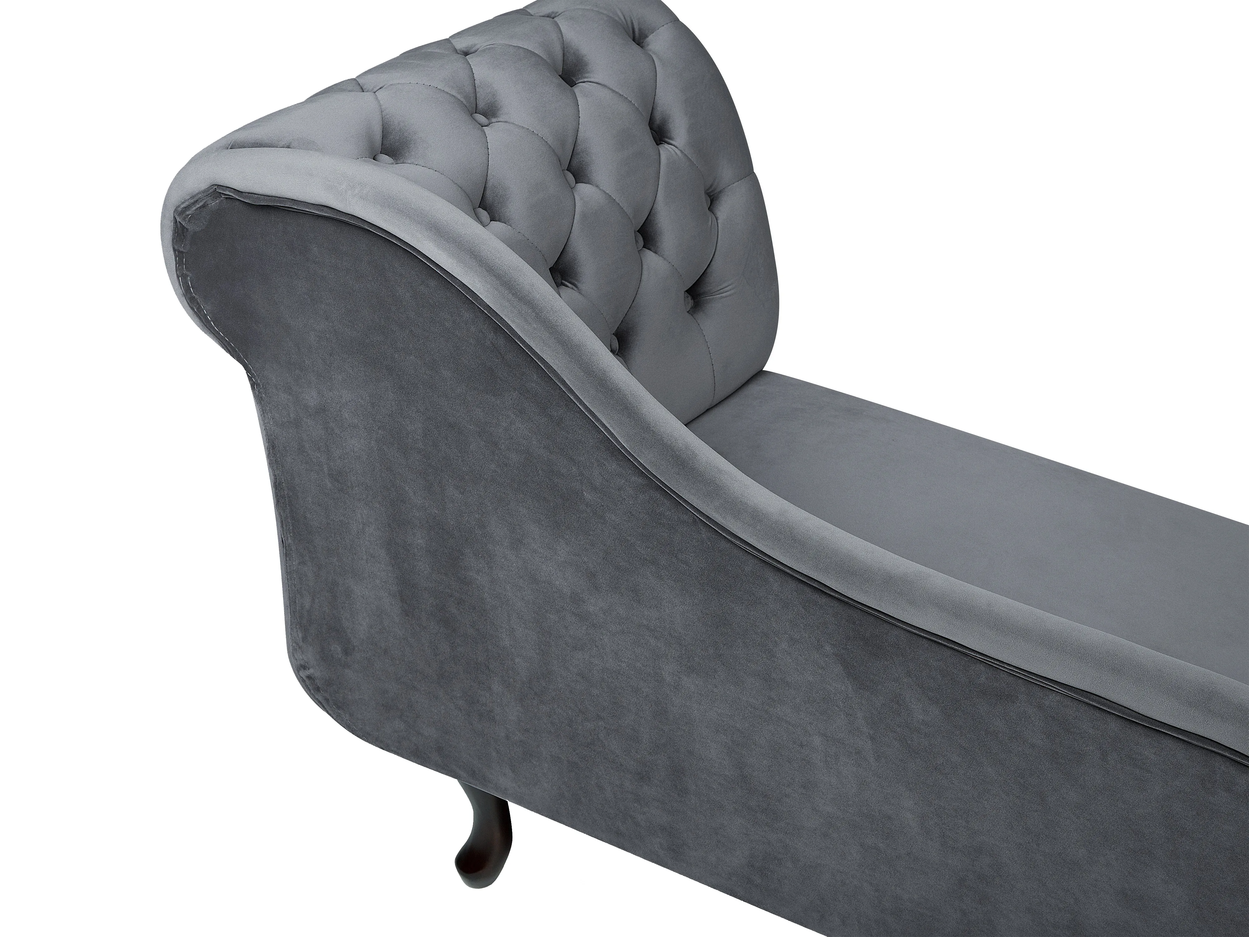 Rechtszijdige chaise longue NIMES Fluweel Grijs