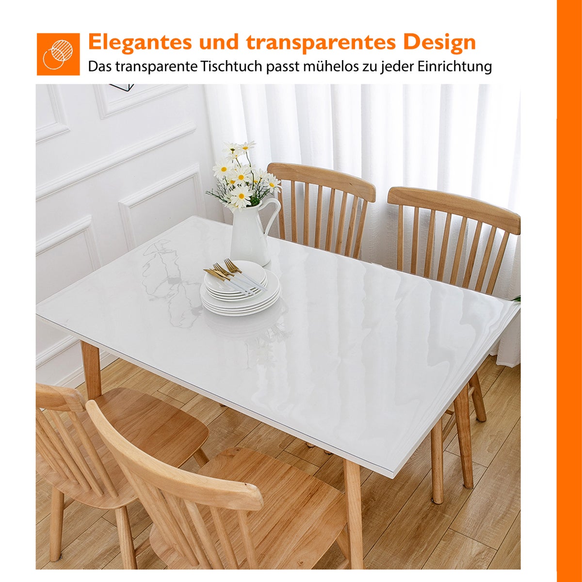 Simple Fix Transparant Tafelkleed – Transparante Tafelfolie – Heldere PVC Tafelbeschermer – 2mm – 90cm x 180cm