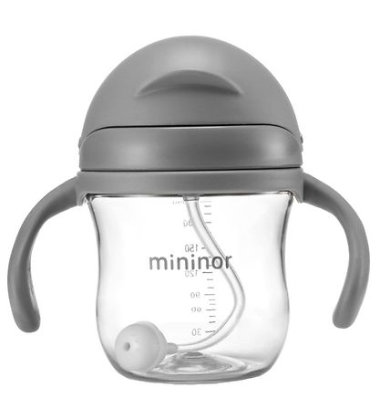 Mininor Becher m. Strohhalme - Tritan - 220 ml - Grau