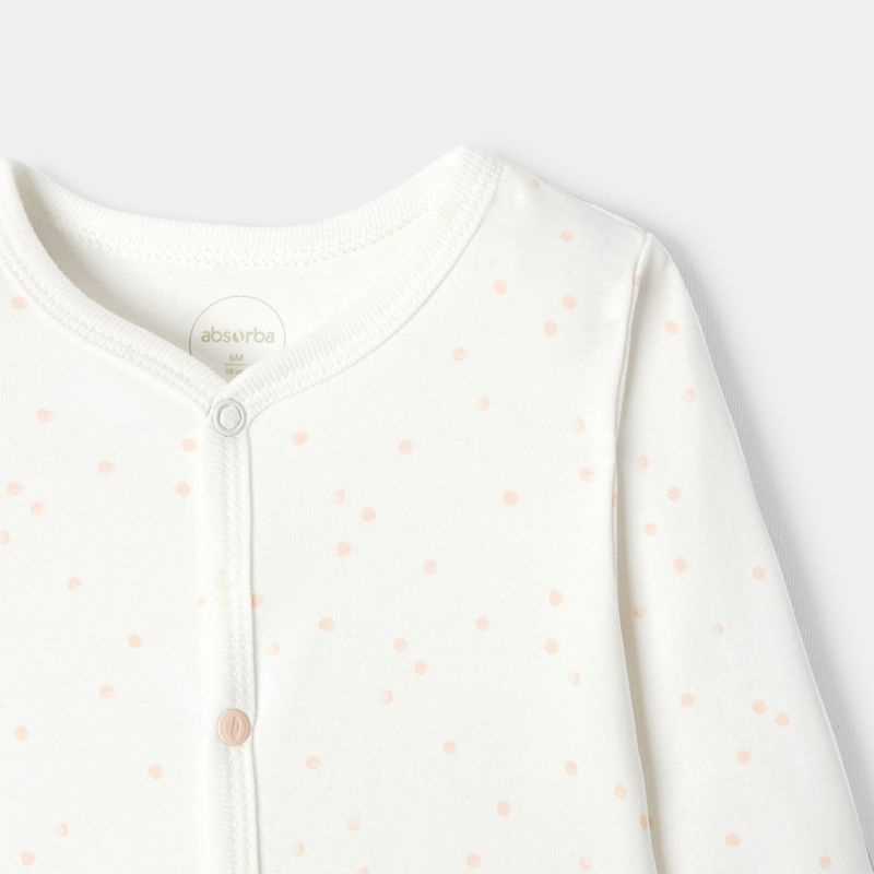 Dors-bien en interlock à pois rose naissance Absorba Rose