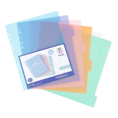 Viquel Propysoft - Intercalaire 6 positions - A4 Maxi - polypropylène coloré
