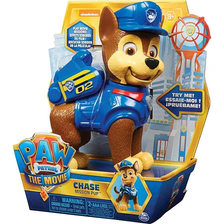 Spin Master Paw Patrol Interaktive 15cm große Chase Mission Pup-Figur aus dem Kinofilm