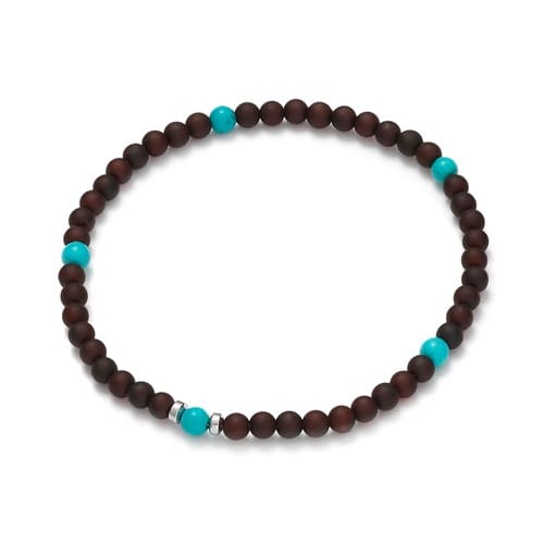 Bracelet ambre, turquoise reconstituée
