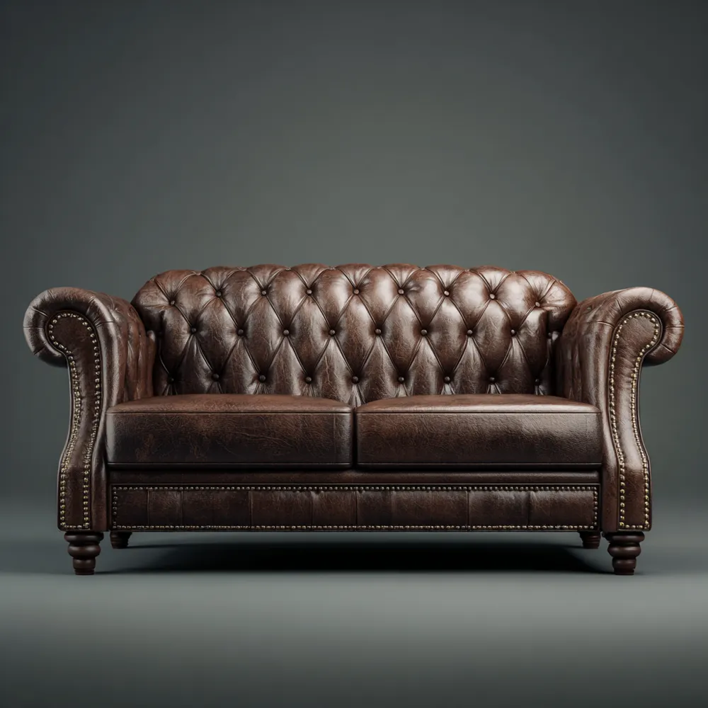 2-Sitzer-Sofa Leder 160x95x85 cm – Dunkelbraun – Klassisches Design
