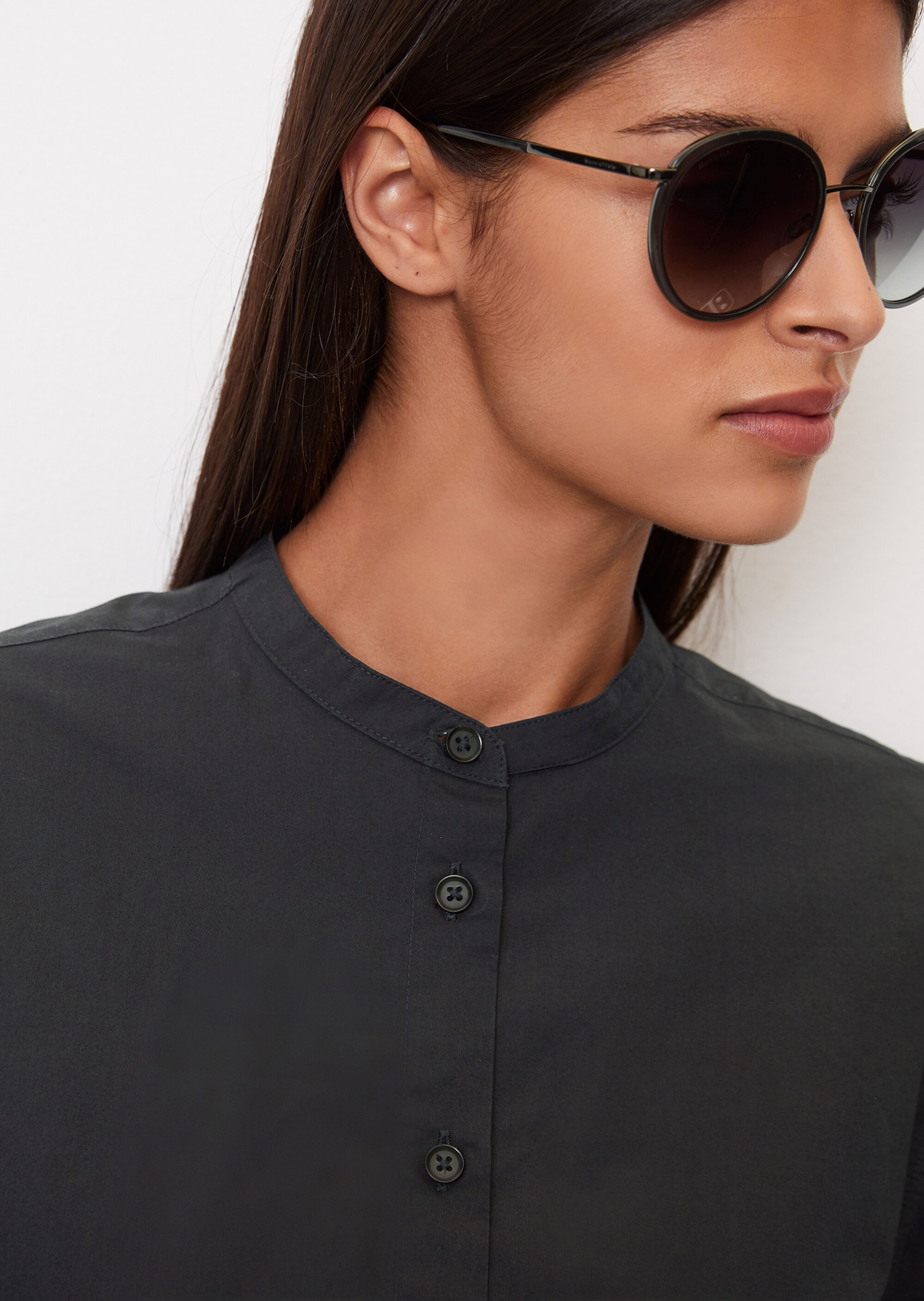 Popeline-Kurzarm-Bluse aus Organic Cotton
