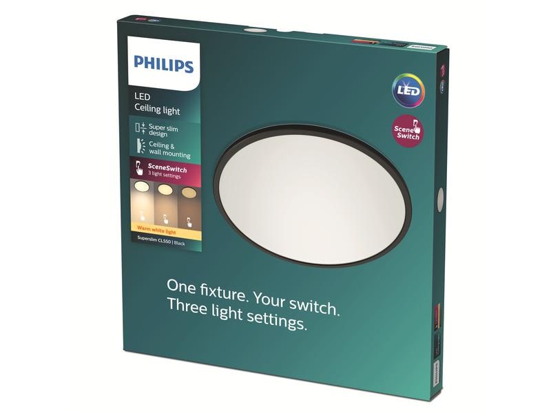 Philips Deckenleuchte LED SceneSwitch CL550 1500 lm 2700K, 3-in-1 LED Leuchte zur Deckenmontage