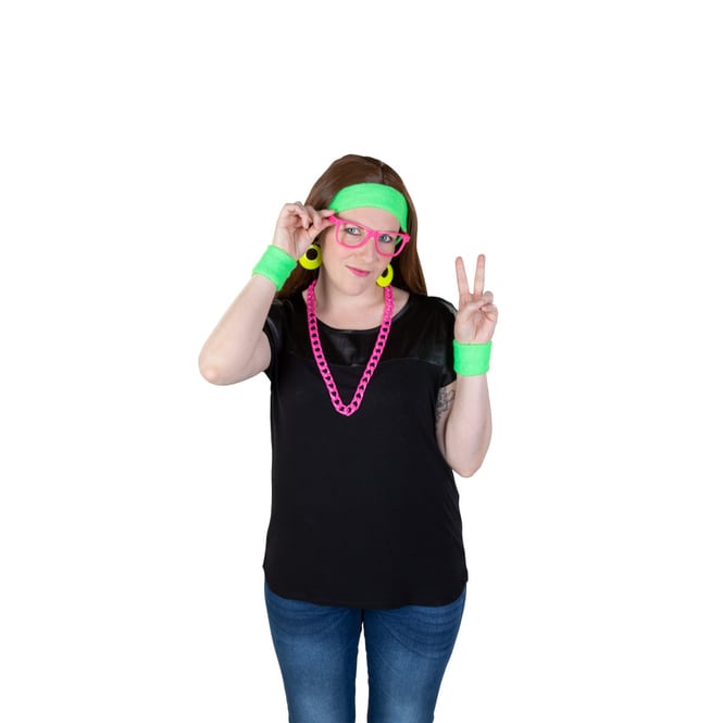 Faschingsschmuck - Halskette - neonpink