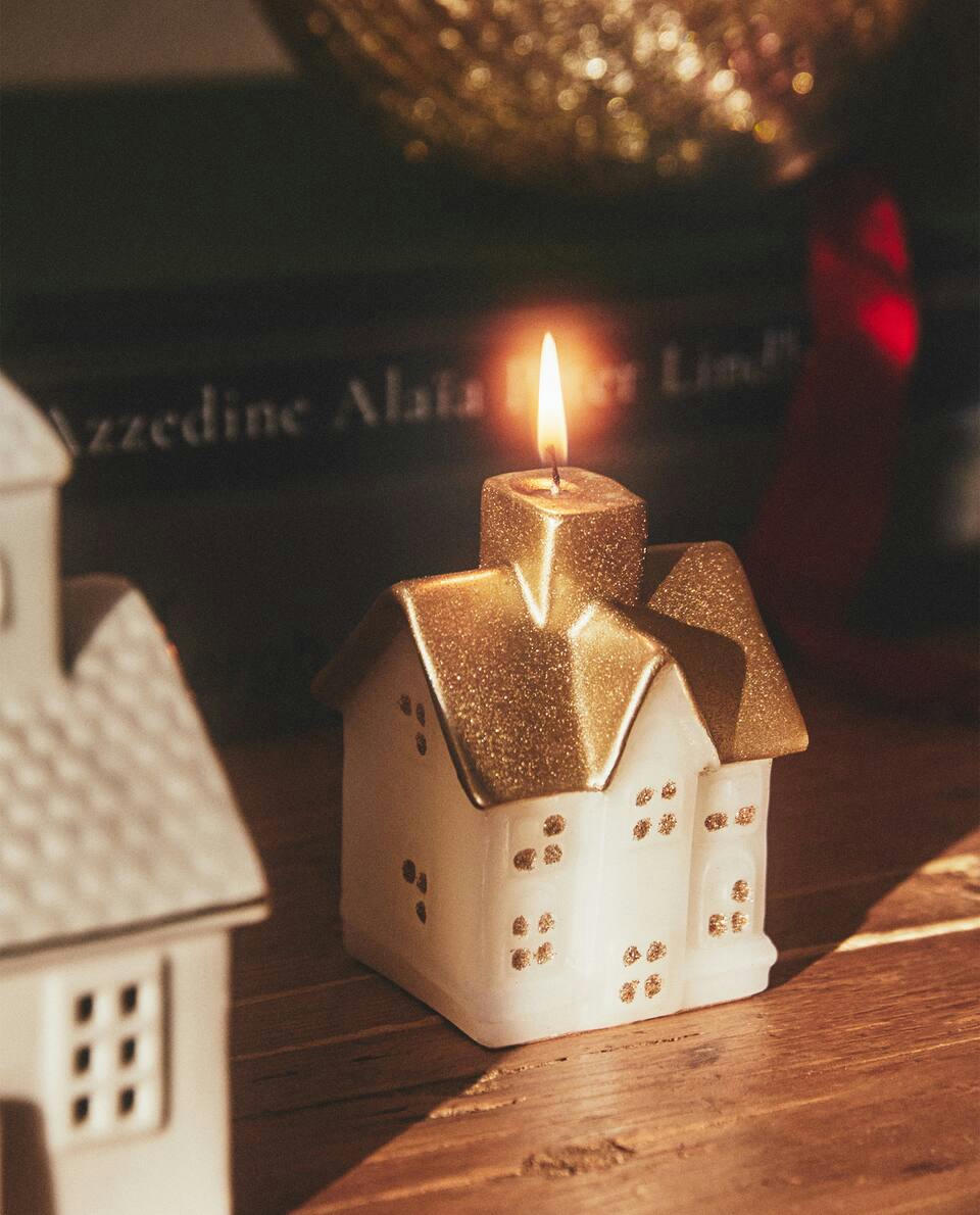 VELA DECORATIVA DE CASA DE NATAL