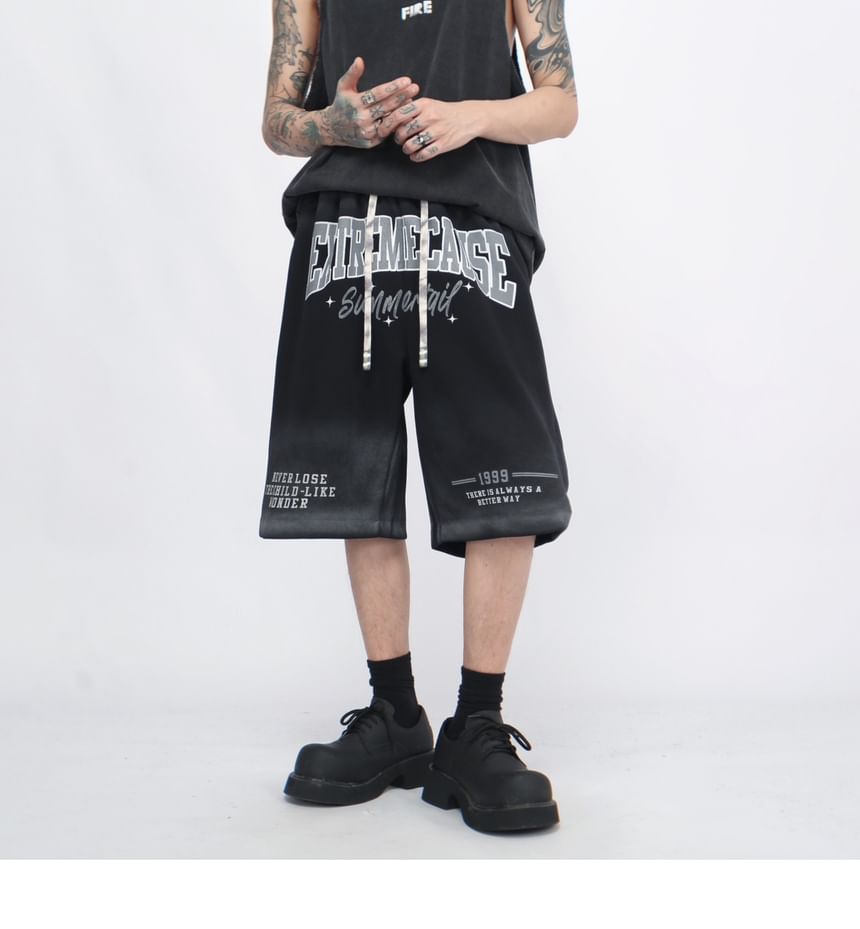 Derbundy - Wijde shorts met hoge taille en letters