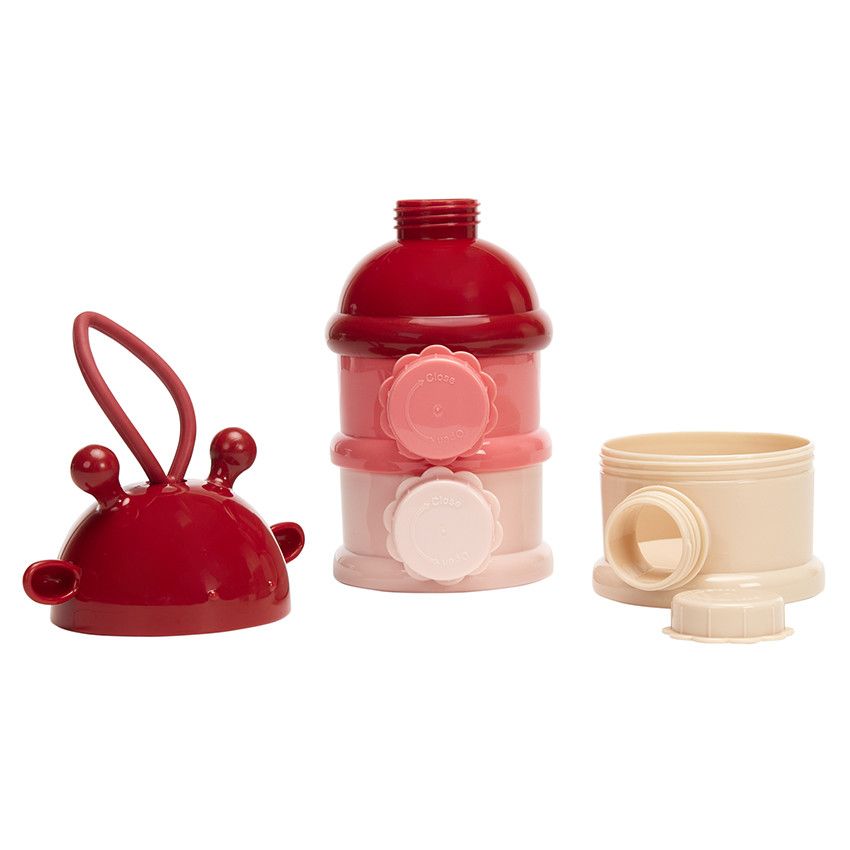 Boîte doseuse pour lait en poudre Yummix rose - Ecru