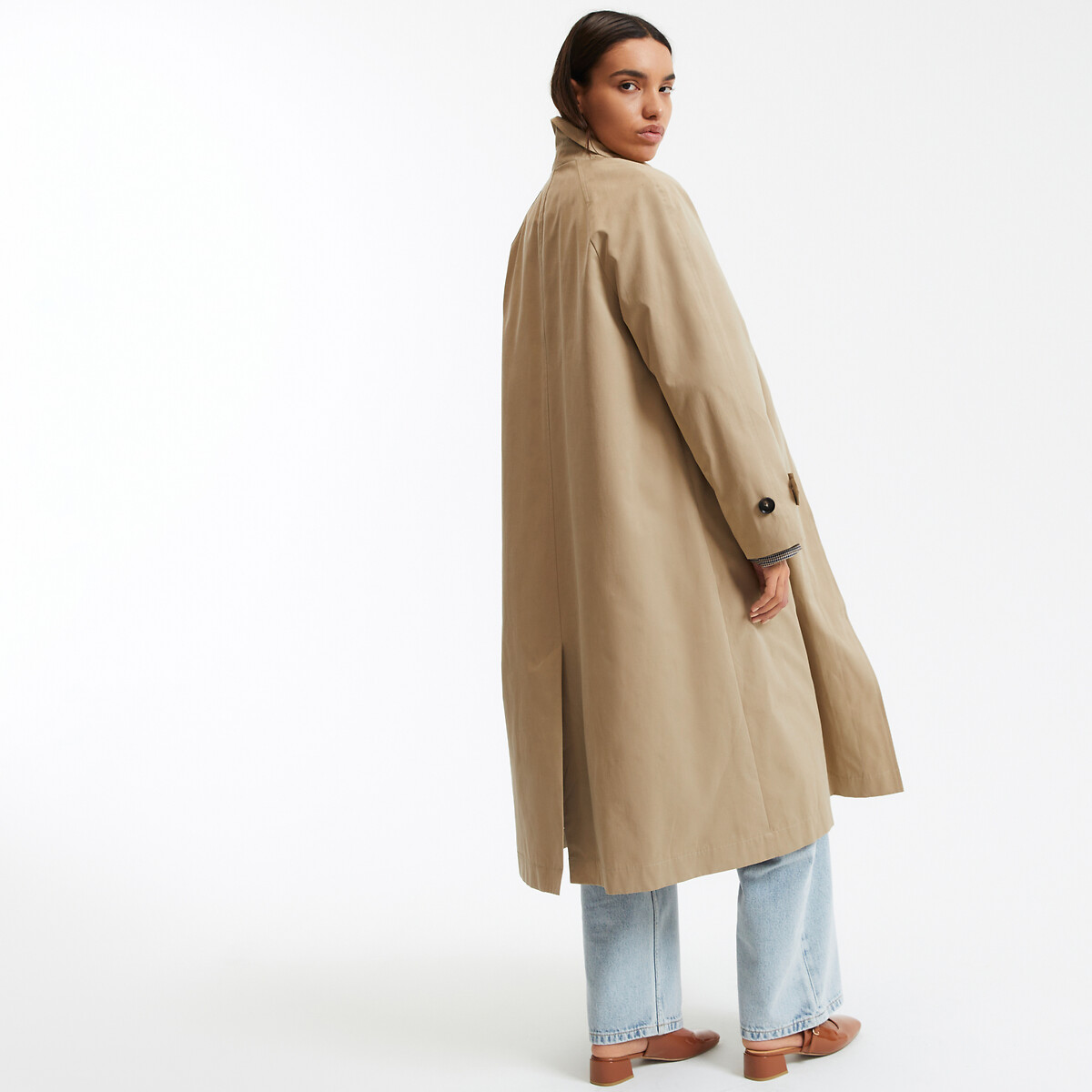 COLEÇÕES LA REDOUTE<br>Trench coat oversized com botões, modelo Signature MAURICE