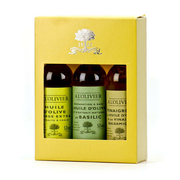 Coffret d'huiles et vinaigrette en mignonnettes