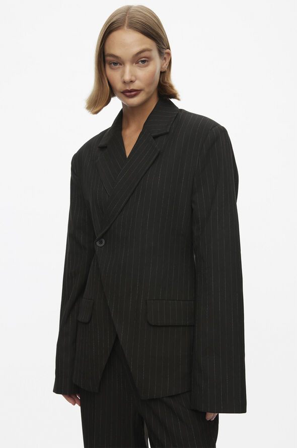 Oval Square Clyde Blazer Black pinstripe
