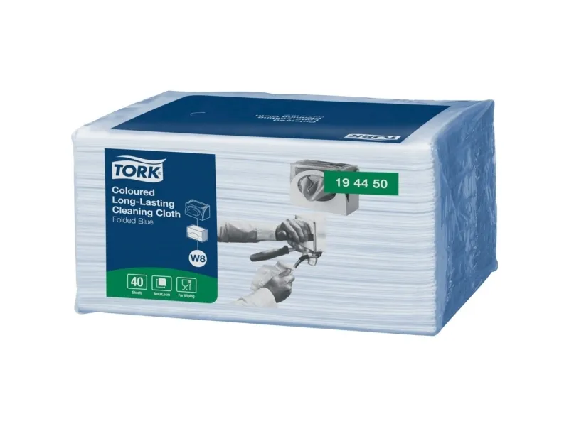 Aftørringsklud Tork W8 Premium Small Pack 30x38 cm blå - (8 pakker x 40 stk.)