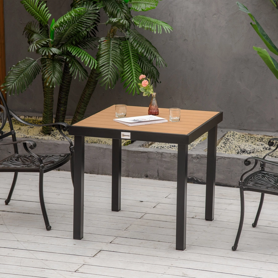 Outsunny Gartentisch mit Aluminium-Rohre natur, schwarz
