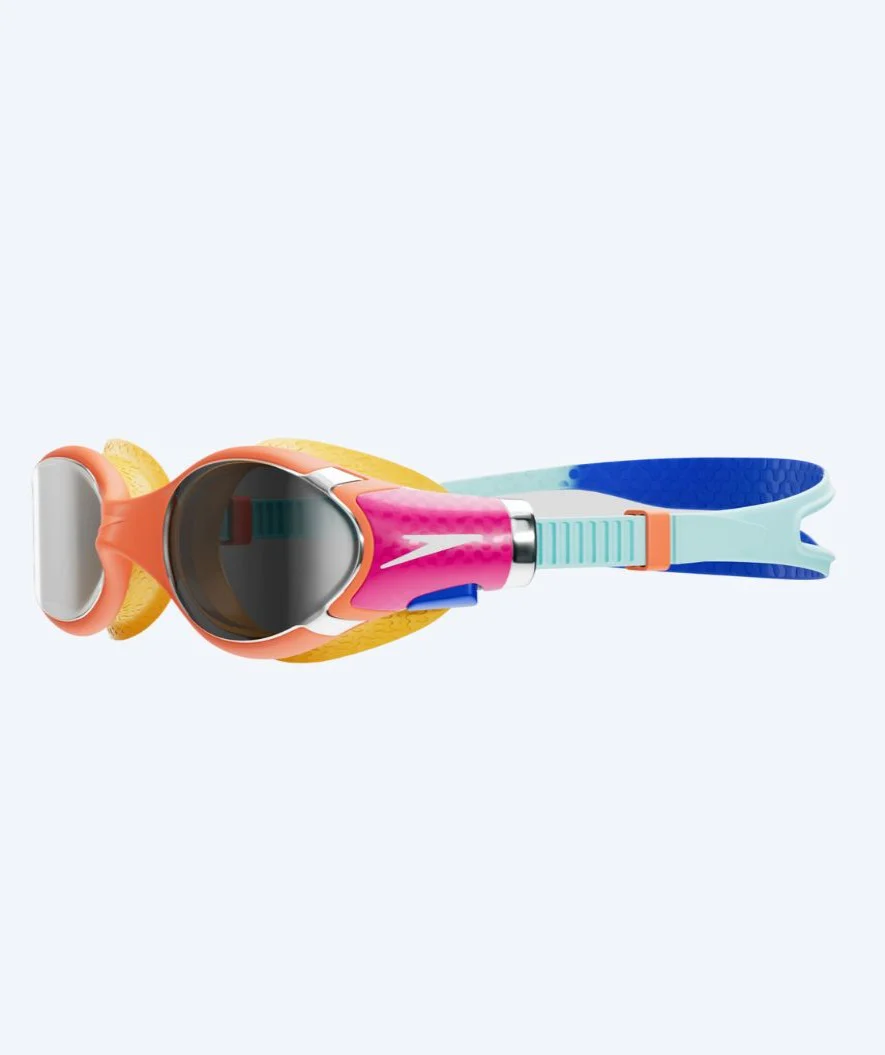 Speedo svømmebriller til børn (6-14) - Biofuse 2.0 Mirror - Orange/mørkeblå