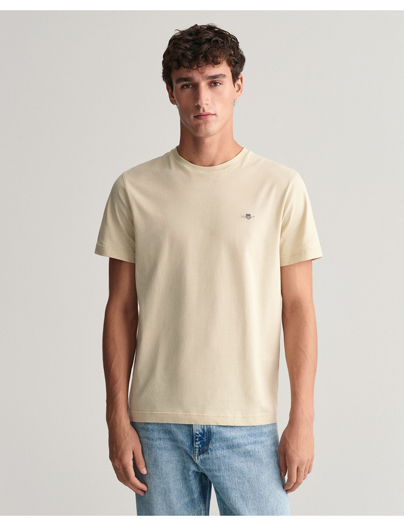 Beige Regular Fit T-Shirt Shield