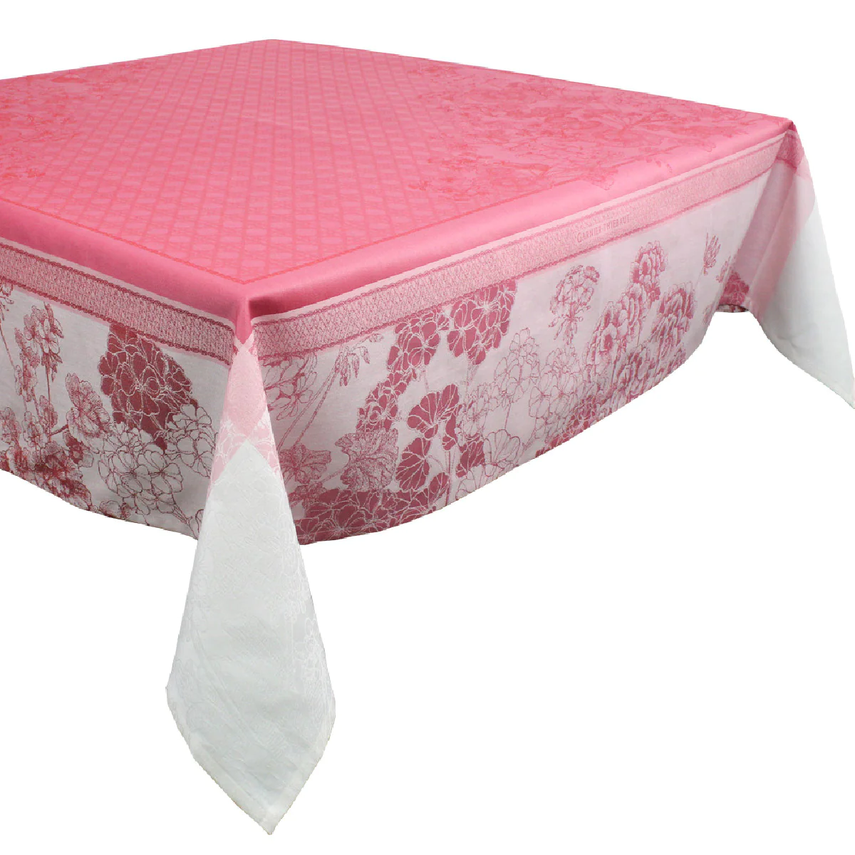 Nappe antitache déperlant pur coton bio rose 175x175 Garnier Thiebaut