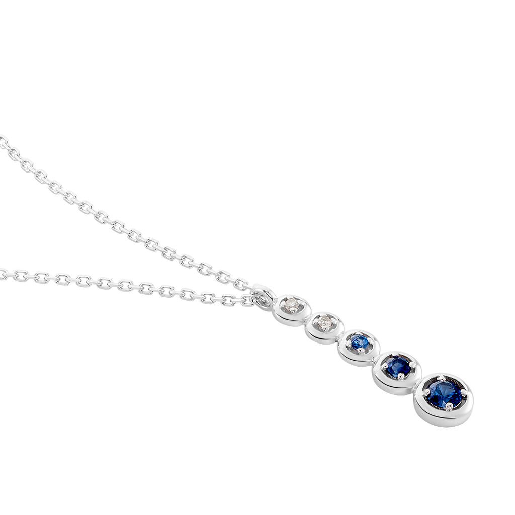 Collier Josephine Or Blanc Saphir Et Diamant
