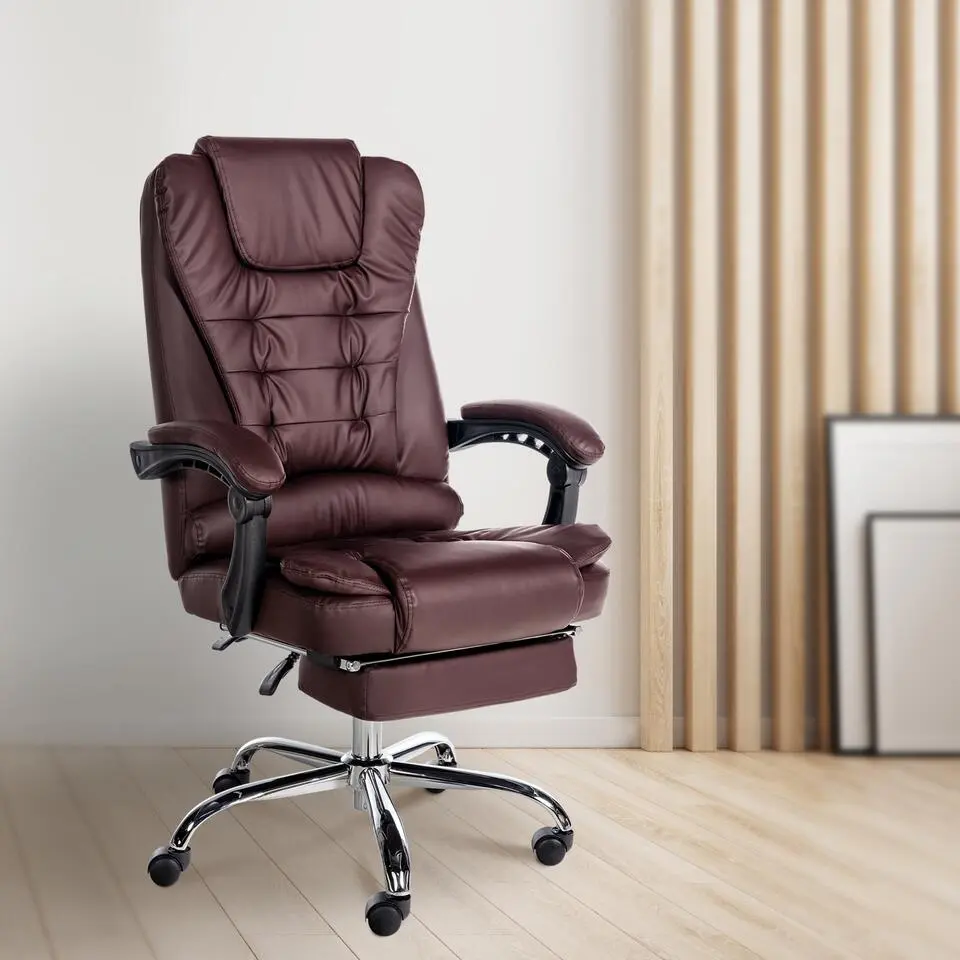 CLP Bureaustoel Oxygen chroom Frame - Kunstleer - bordeauxrood