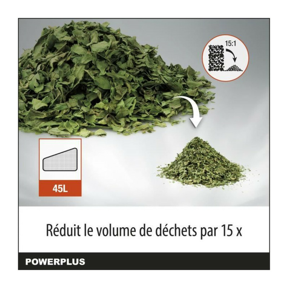 Aspirateur souffleur broyeur a batterie 40v powdpg75270 - moteur brushless - livré sans batterie ni chargeur