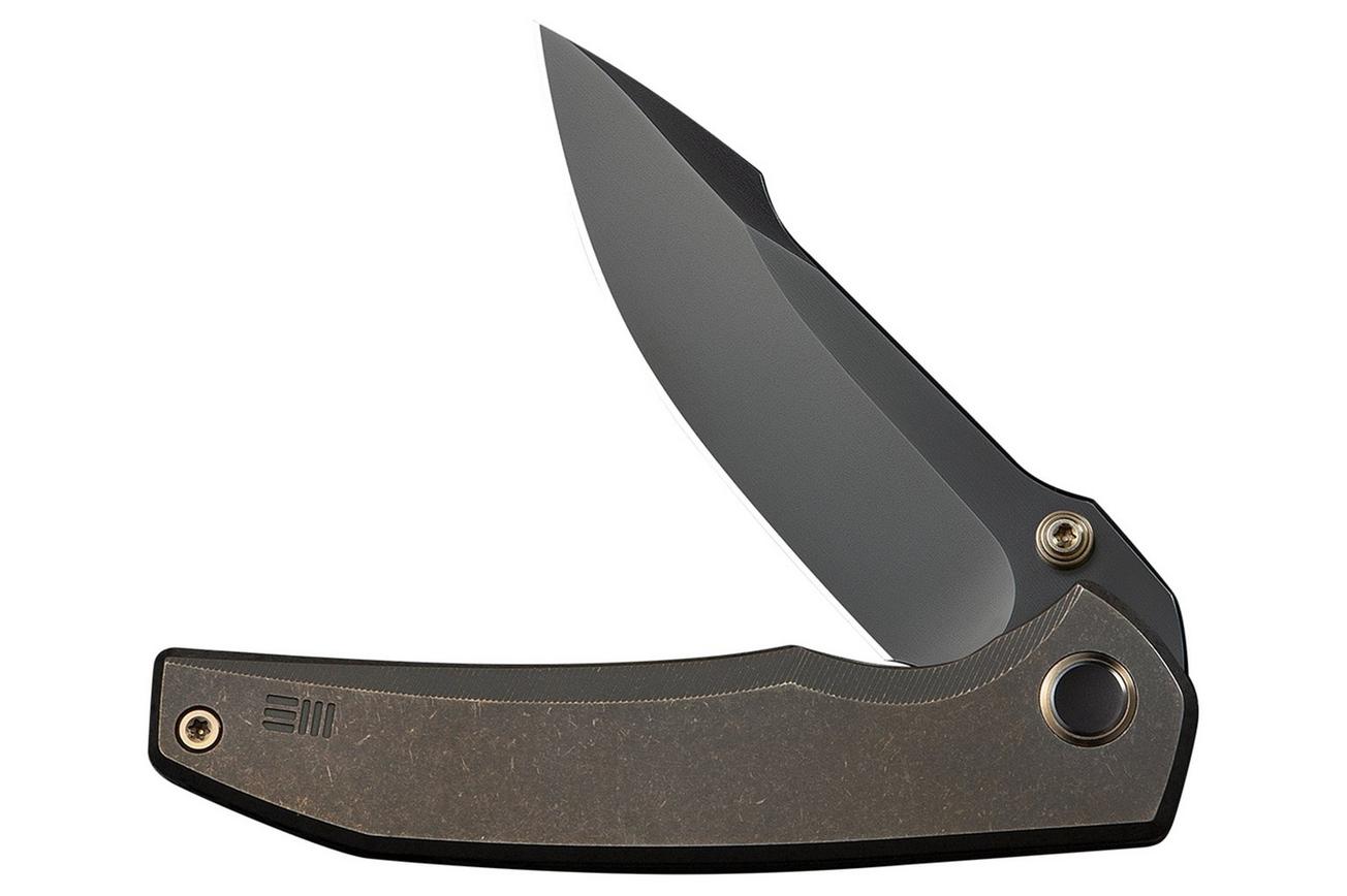 WE Knife Ryson WE24086-3 Gray Polished Böhler M390, Bronze Titanium, zakmes, Raven The Pirate design