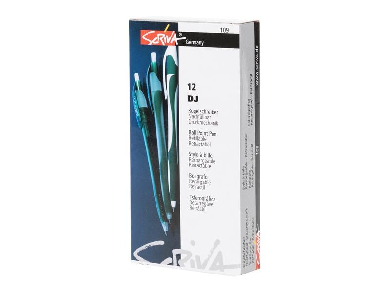 Scriva Kugelschreiber Office Focus Scriva Rot,12 Stück Druckkugelschreiber mit Clip