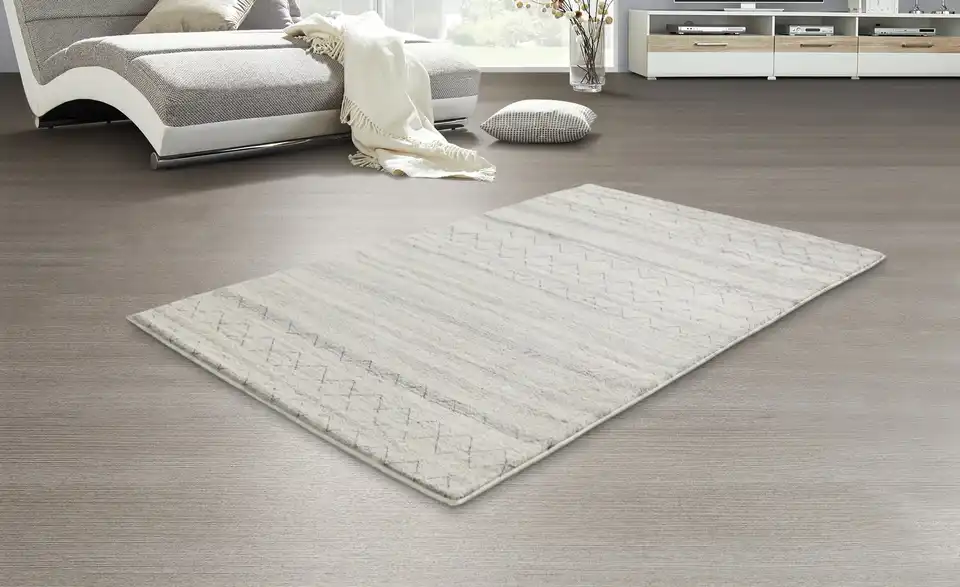 como Kurzflorteppich Creme, Grau 80x150 cm