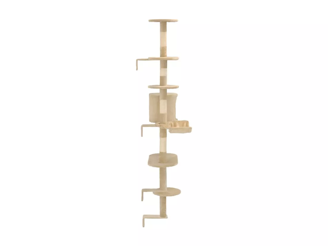 Arbre à chat avec griffoirs en sisal Montage mural 194 cm Beige