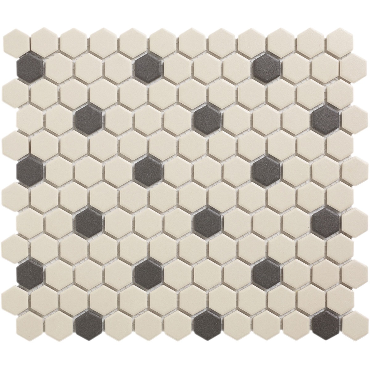 The Mosaic Factory London hexagon mozaïek tegels 26x30 wit/zwart 18
