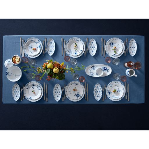 Royal Copenhagen Blå Mega Riflet Frokosttallerken, Ø22 cm