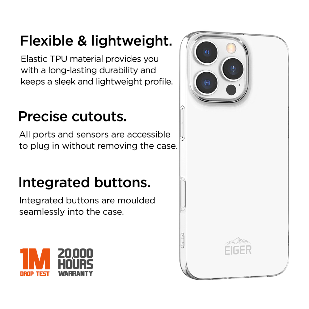 iPhone 16 Pro Grip Case Gummi Schutzhülle (EGCA00617) - Transparent