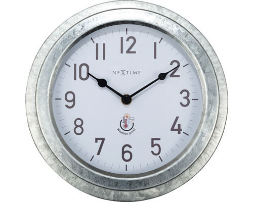 Buitenwandklok Poppy zilver Ø 22 cm