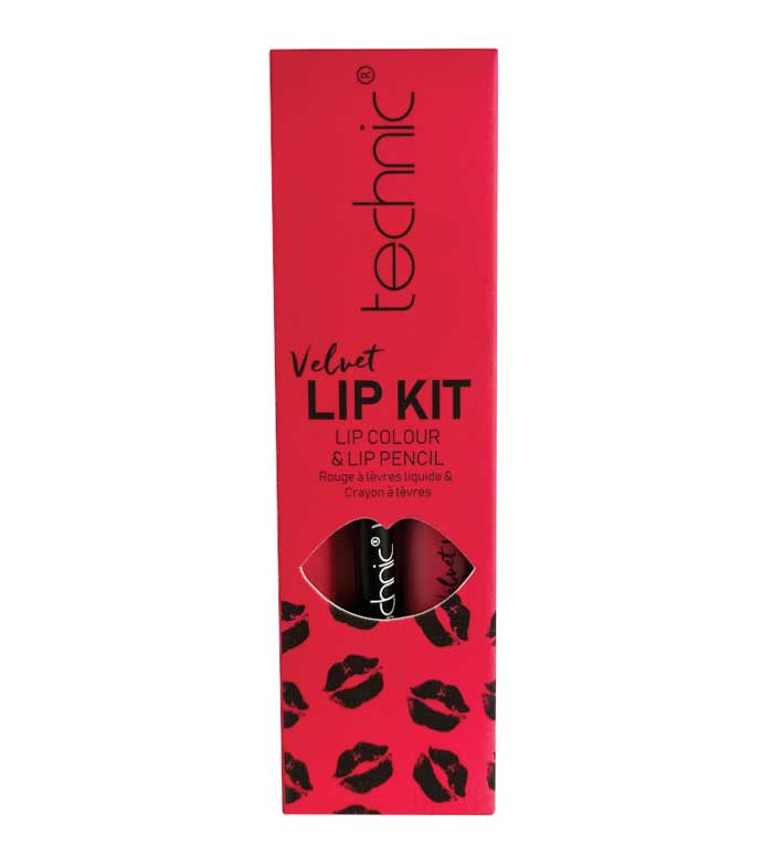 Technic Cosmetics - Lipliner + Batom Líquido Velvet Lip Kit - Little Fuchsia