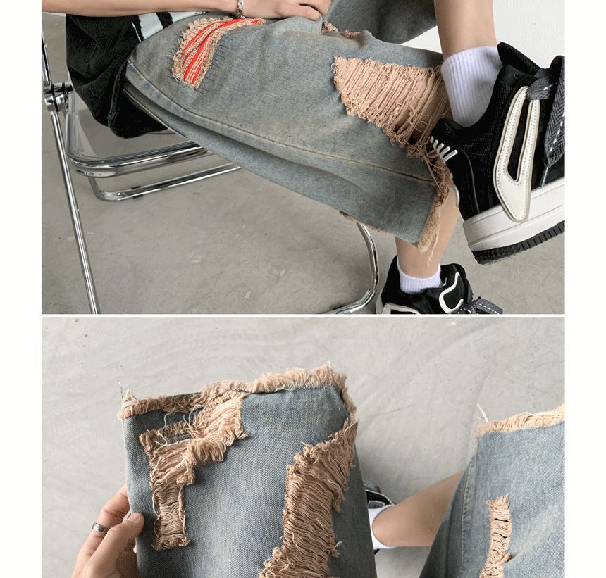 Vozenilek - Hoge taille denim shorts met distressed effect