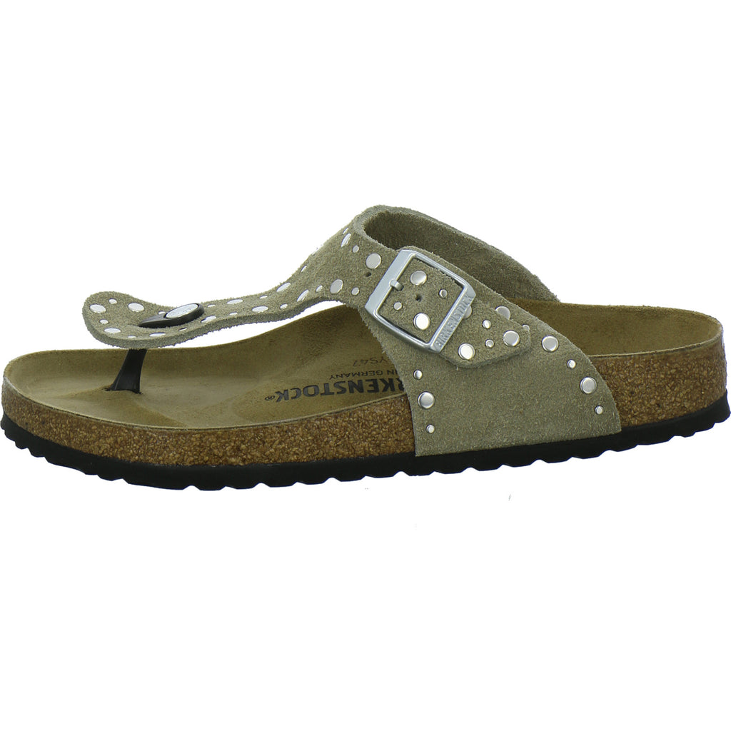 Birkenstock Pantoletten Damen Gizeh Rivet taupe