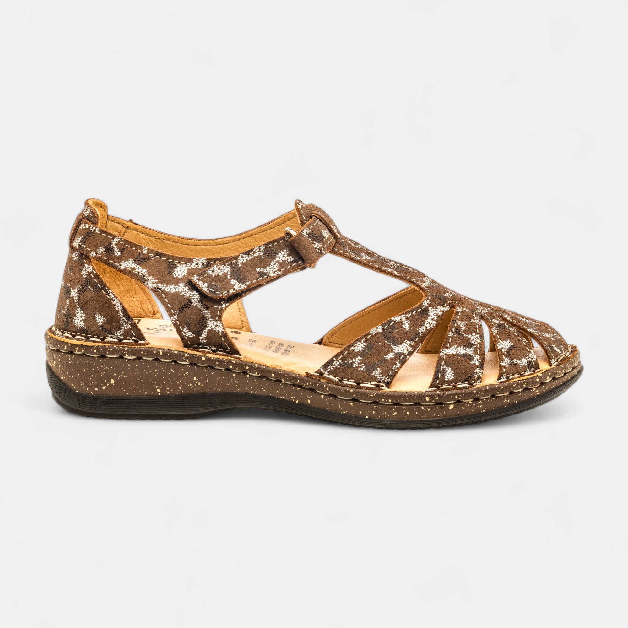 Nu-pieds confort Femme en cuir marron