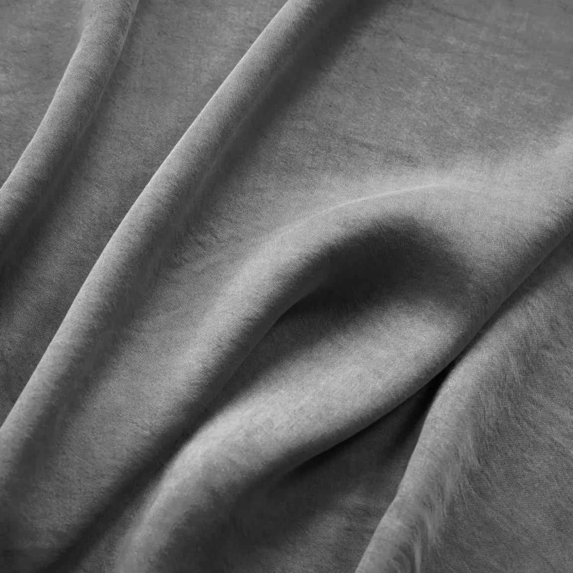 Taie d'oreiller rectangulaire lyocell Tencel™ lavé (50 x 80 cm) Olivia Gris granit