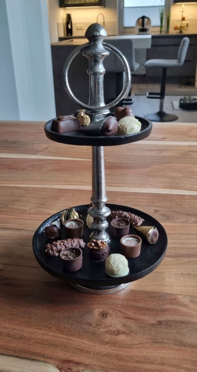 Ambiente Haus Etagere »Etagere 2 Stufen Silber und Schwarz«