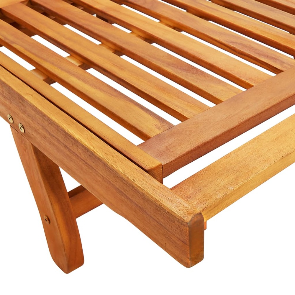 Lot de 2 transats chaise longue bain de soleil lit de jardin terrasse meuble d'extérieur avec coussins bois d'acacia solide 0
