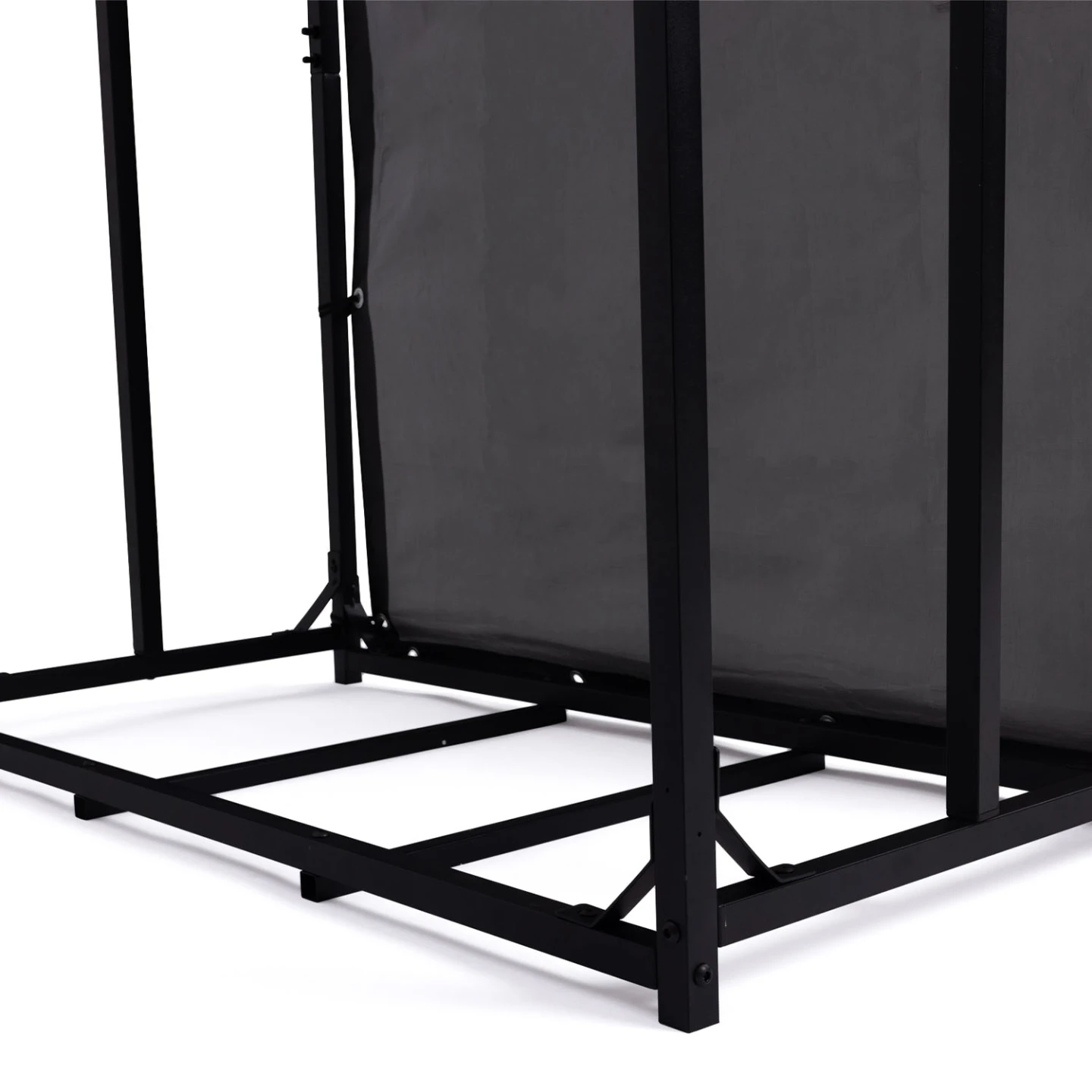 Abri de stockage en acier galvanisé pour bûches L.111 cm avec housse de protection 150 gr