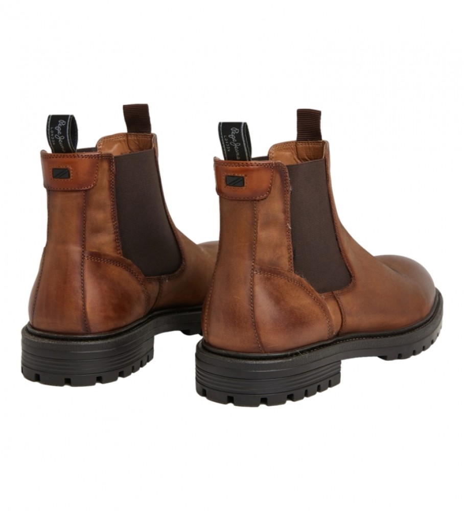 Botas de cano curto Pepe Jeans Logan Chelsea em couro marrom