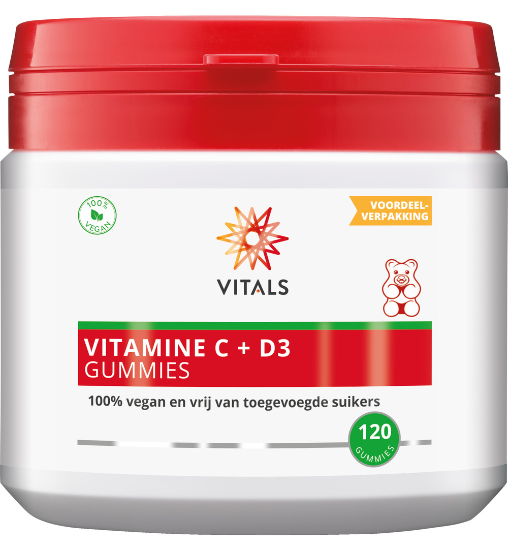 Vitals Vitamine C + D3 Gummies (120 gummies)