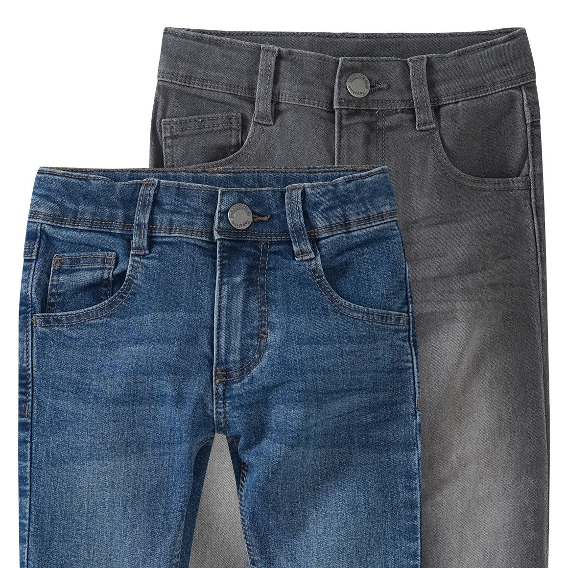 Famy 2 Jungen Skinny-Jeans im 5-Pocket-Style blau / grau