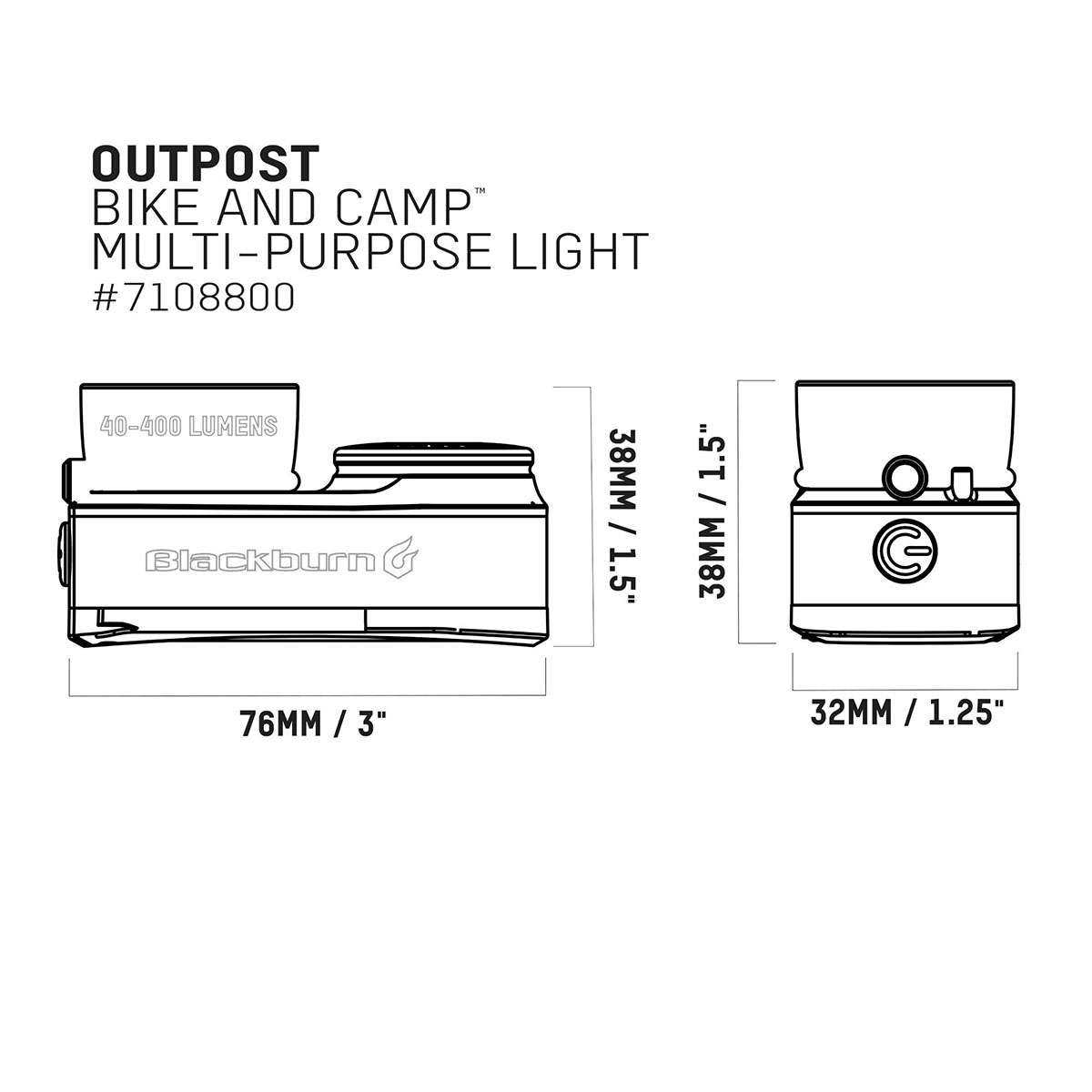 Blackburn Outpost Bike and Camp Koplamp