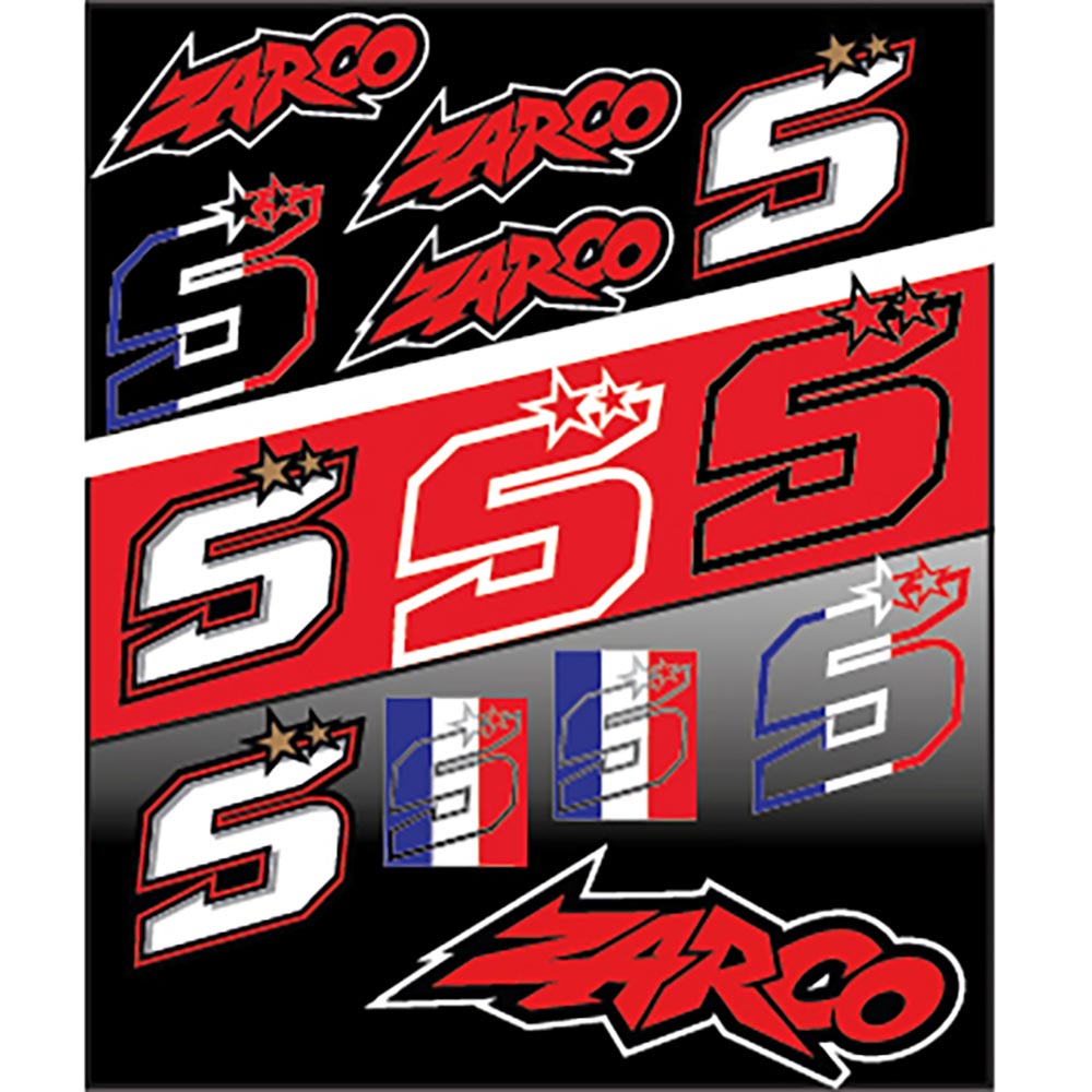 Ixon - Planche stickers Johann Zarco 24 Noir / Rouge / Bleu / Blanc