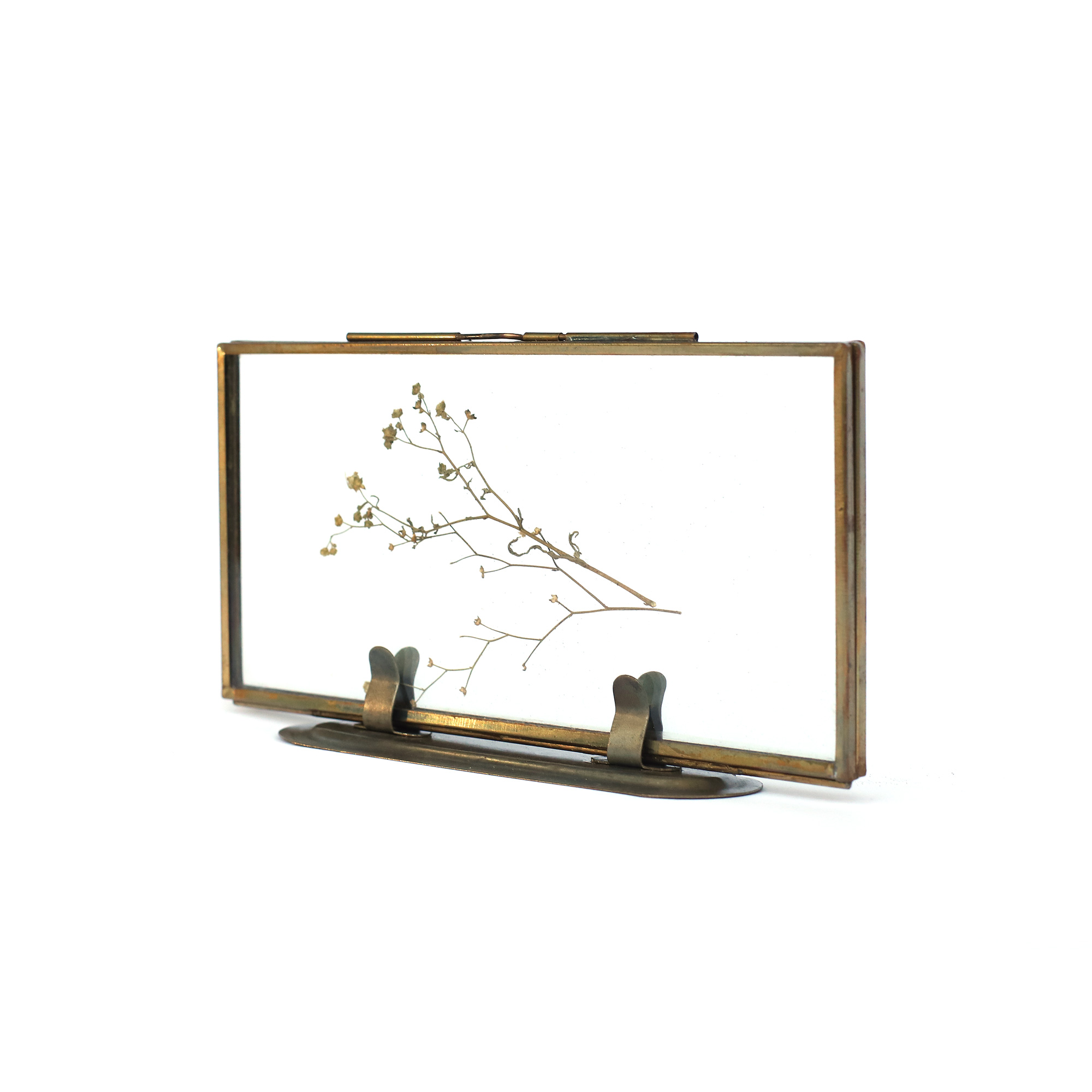 Rahmen 'Dried Flower', antik-messing, H 11 cm, B 20 cm, L 4 cm von fischer's lagerhaus